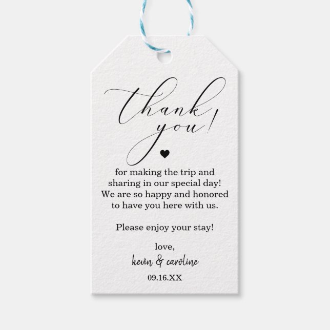 Etiqueta Para Presente Caligrafia Obrigado Casamento (Frente)