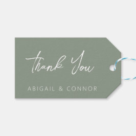Etiqueta Para Presente Caligrafia Verde Sage Moderna Simples
