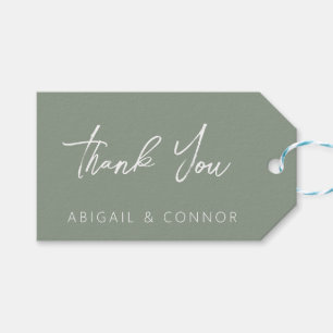 Etiqueta Para Presente Caligrafia Verde Sage Moderna Simples