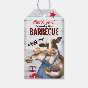 Etiqueta Para Presente Camarão de grelhamento de cookout de churrasco