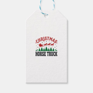 Etiqueta Para Presente Caminhão de Cavalos de Natal Design de Trenó do Pa