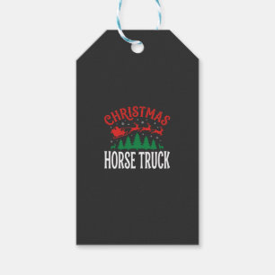 Etiqueta Para Presente Caminhão de Cavalos de Natal do Papai Noel Trenó