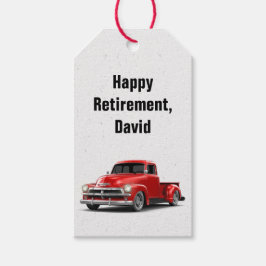 Etiqueta Para Presente Caminhão Vermelho Retroativo