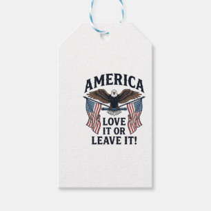 Etiqueta Para Presente Camisa Águia Patriótica América Ame-a Ou Deixe-a_