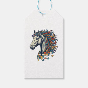 Etiqueta Para Presente Camisa Colorida Peça de Cavalo Vintage Engraving T
