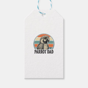 Etiqueta Para Presente Camisa com Desenho de Gravura de Papagaio Pai Pôr