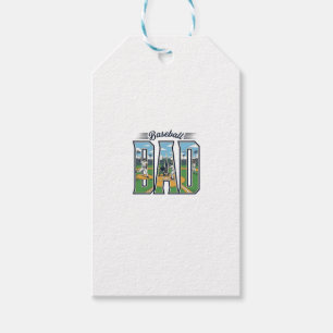Etiqueta Para Presente Camisa com Letra Gravada para Pai de Beisebol Vint