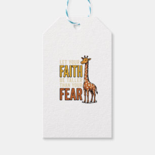 Etiqueta Para Presente Camisa Cristã Vintage Girafa Fé Sobre Medo_1