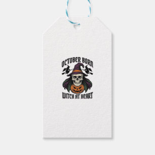 Etiqueta Para Presente Camisa da Bruxa de Outubro Aniversário de Hallowee