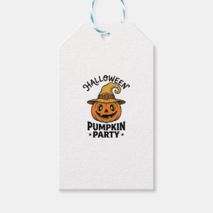 Etiqueta Para Presente Camisa de Abóbora de Halloween Chapéu de Bruxa Vin
