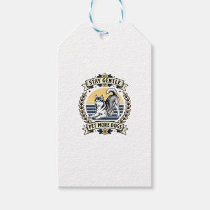 Etiqueta Para Presente Camisa de Amante de Cachorro Fique Gentil Faça Car