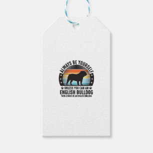 Etiqueta Para Presente Camisa de Amante de Cão Vintage English Bulldog Pô