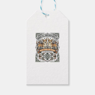 Etiqueta Para Presente Camisa de Amante de Corgi Gravura Vintage Desenho 