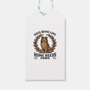 Etiqueta Para Presente Camisa de Amor de Cachorro Gravura Vintage Design 