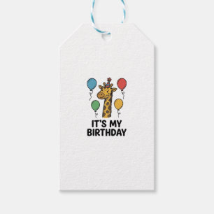 Etiqueta Para Presente Camisa de aniversário de girafa fofa Design de fes