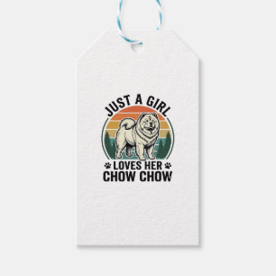 Etiqueta Para Presente Camisa de Cachorro Chow Chow Vintage Girl Amante d