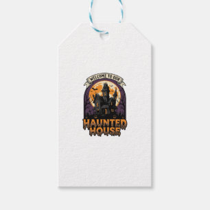Etiqueta Para Presente Camisa de Casa Assombrada Vintage Halloween Bem-vi