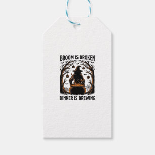 Etiqueta Para Presente Camisa de Cozinha de Bruxa Design de Caldeirão Eng