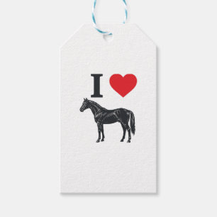 Etiqueta Para Presente Camisa de desenho de gravura vintage Eu amo cavalo