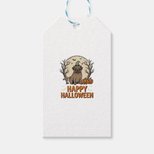Etiqueta Para Presente Camisa de design de chapéu de bruxa de pug de Hall