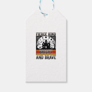 Etiqueta Para Presente Camisa de Empoderamento de Halloween Corajosa Vint