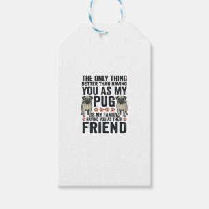 Etiqueta Para Presente Camisa de Gravura Vintage Amigo Família Pug Engraç