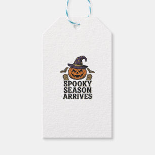 Etiqueta Para Presente Camisa de Gravura Vintage de Abóbora de Bruxa de H