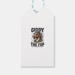 Etiqueta Para Presente Camisa de gravura vintage de cavalo Fup engraçada_