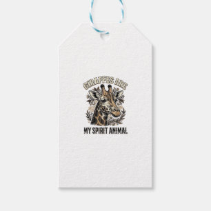 Etiqueta Para Presente Camisa de gravura vintage do animal espírito Giraf