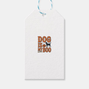 Etiqueta Para Presente Camisa de Halloween Vintage Dog Is My Boo Design_1