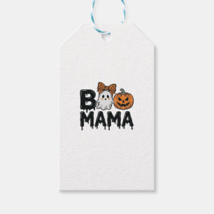 Etiqueta Para Presente Camisa de Mãe Fantasma de Halloween Abóbora Boo Ma