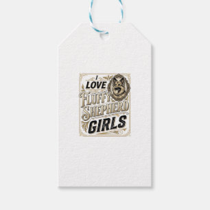 Etiqueta Para Presente Camisa de Menina Pastor Alemão Gravura Vintage Cac
