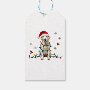 Etiqueta Para Presente Camisa de Natal Feia de Cachorro Boxer Branco, Div
