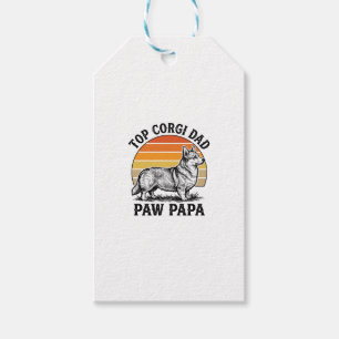 Etiqueta Para Presente Camisa de Papai Corgi Vintage Sunset Dog Papa Pres