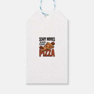 Etiqueta Para Presente Camisa de Pizza de Terror para Fãs de Noite de Fil