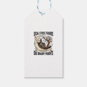 Etiqueta Para Presente Camisa de Professor de Estudos Sociais Spooky Brai