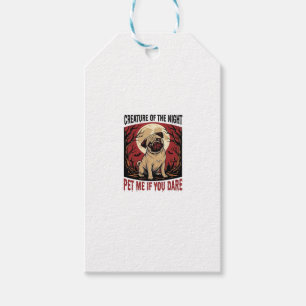 Etiqueta Para Presente Camisa de Pug de Halloween com Cemitério Assustado
