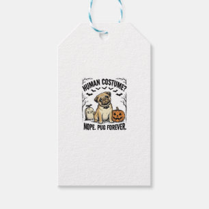 Etiqueta Para Presente Camisa de Pug de Halloween Vintage Roupa de Cachor