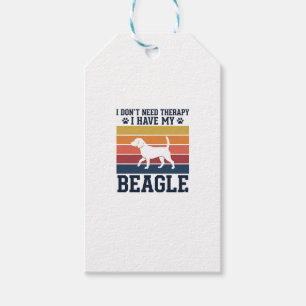 Etiqueta Para Presente Camisa de Terapia de Cachorro Beagle Vintage Desig