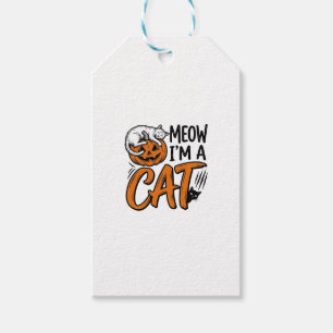 Etiqueta Para Presente Camisa de tipografia de abóbora de gato de Hallowe
