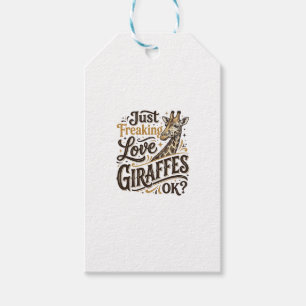 Etiqueta Para Presente Camisa de Tipografia Vintage Amante de Girafa Engr