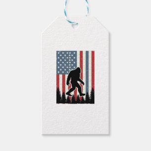 Etiqueta Para Presente Camisa de Vetor Vintage da Bandeira Americana Bigf