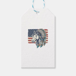 Etiqueta Para Presente Camisa de Vetor Vintage da Bandeira do Cavalo Patr