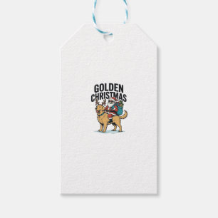 Etiqueta Para Presente Camisa Desi do Papai Noel de Natal Dourado Cavalga