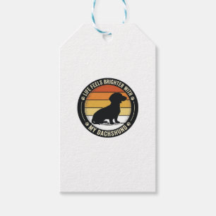 Etiqueta Para Presente Camisa do pôr do sol Dachshund Design de amante de