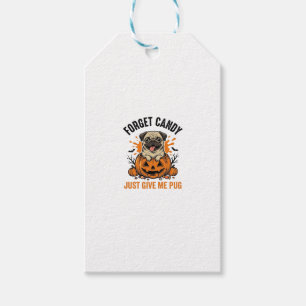 Etiqueta Para Presente Camisa engraçada de Pug de Halloween Esqueça o Des
