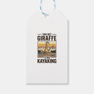 Etiqueta Para Presente Camisa engraçada vintage de caiaque de girafa Desi