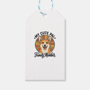 Etiqueta Para Presente Camisa Família Corgi Design de Amante de Pet Vinta