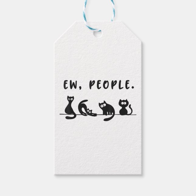 Etiqueta Para Presente Camisa-gato-preto, mulheres engraçadas, novo gato- (Frente)