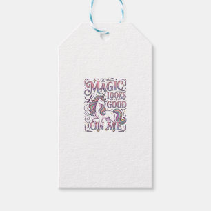 Etiqueta Para Presente Camisa Gráfica da Magia do Unicórnio Fica Bem em M